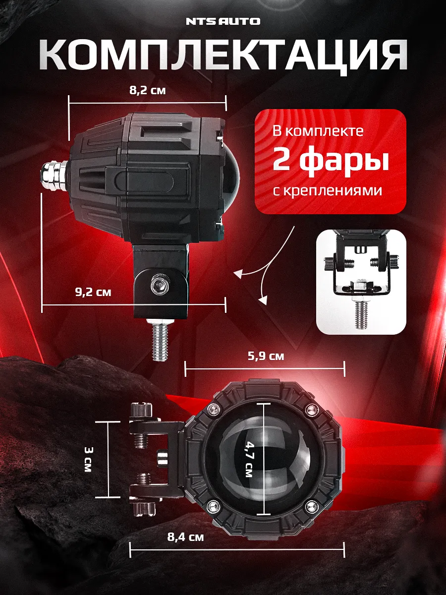 Фара диодная с СТГ A42