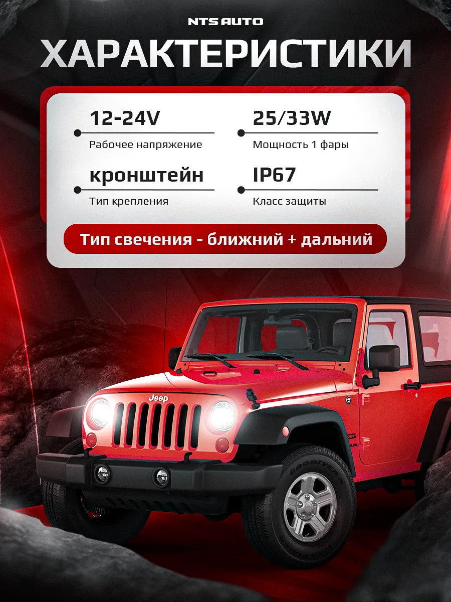 Фара диодная с СТГ A42