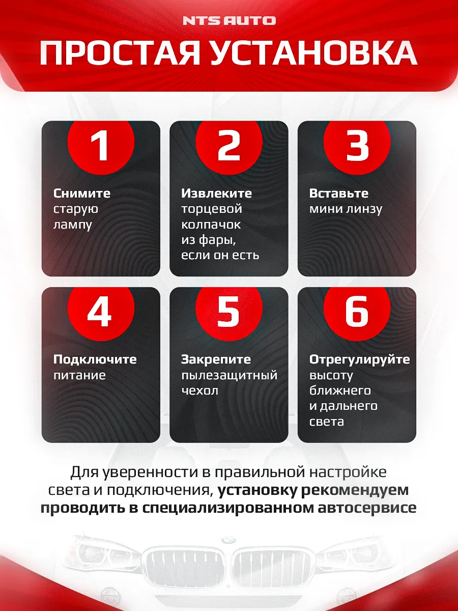 Светодиодная мини лампа-линза со шторкой ARIES H4 120W