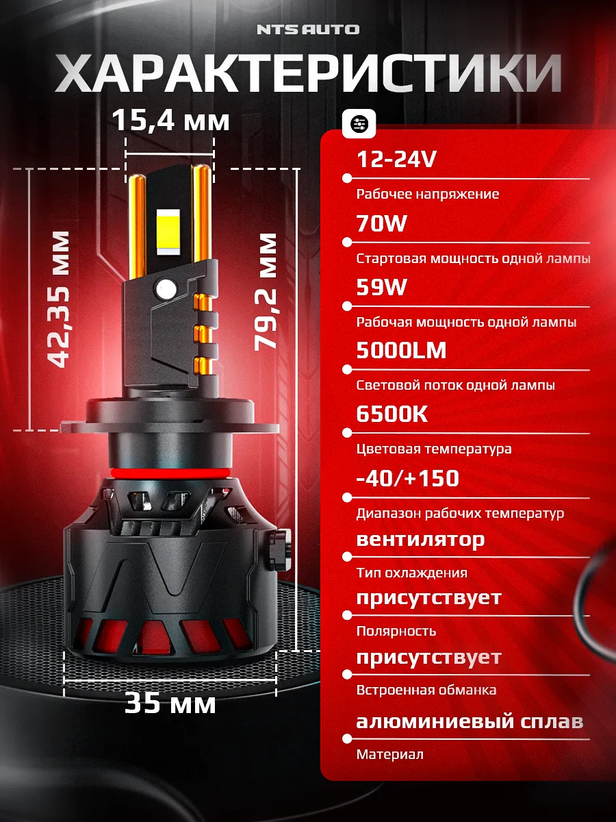 Светодиодные лампы ORION H7/H18 6300K